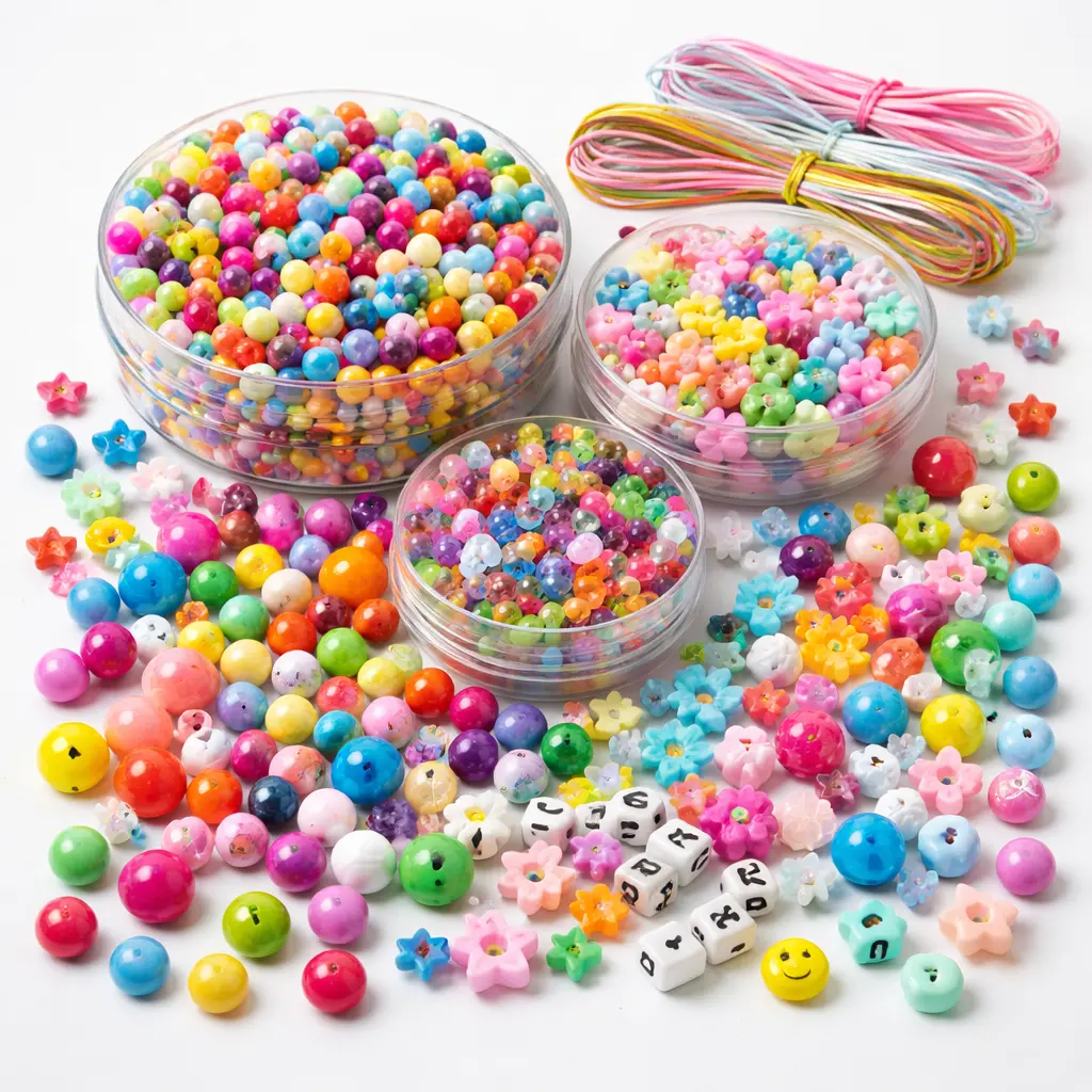 Premium Quality Plastic Beads in Various Sizes and Colors for Jewelry Making